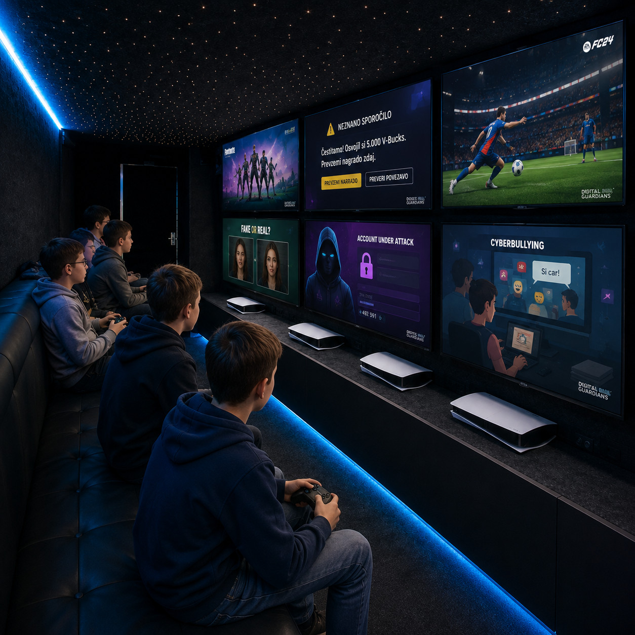 Notranjost Gaming Vana med izvedbo Digital Safety Missions